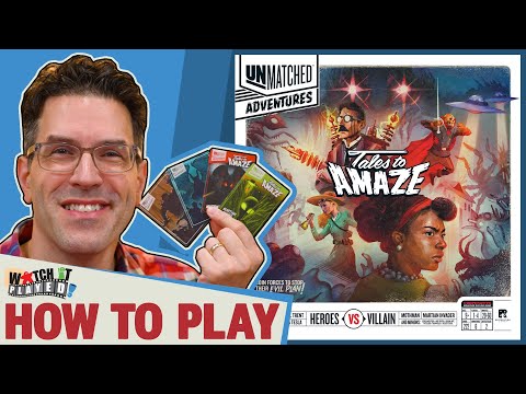 How to play Unmatched Adventures Tales to Amaze cooperative board game with heroes, villains, Mothman and Martian Invader