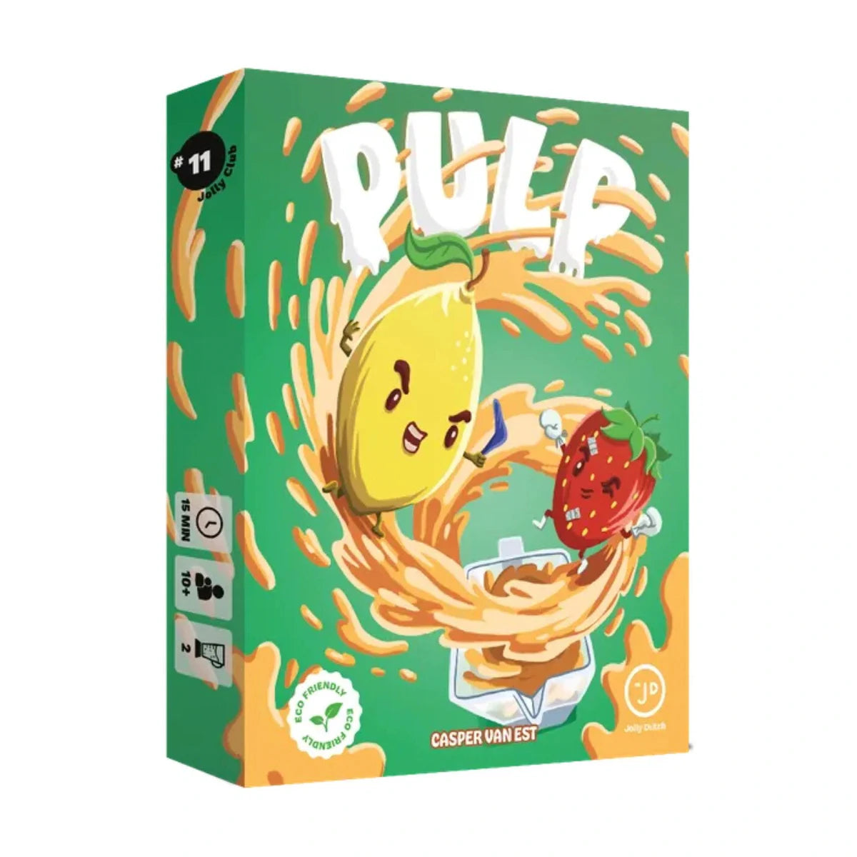 PULP card game box by Jolly Dutch featuring lemon and strawberry smoothie artwork