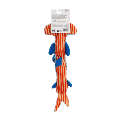 Back view of Pupstages Stuffing-Free Floppy Hammerhead Shark large dog toy