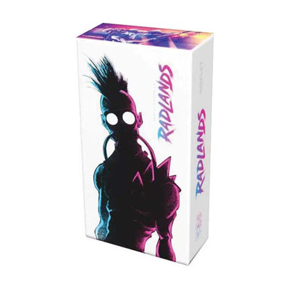 Radlands Retail Edition 2 player post-apocalyptic card game box with neon wasteland artwork