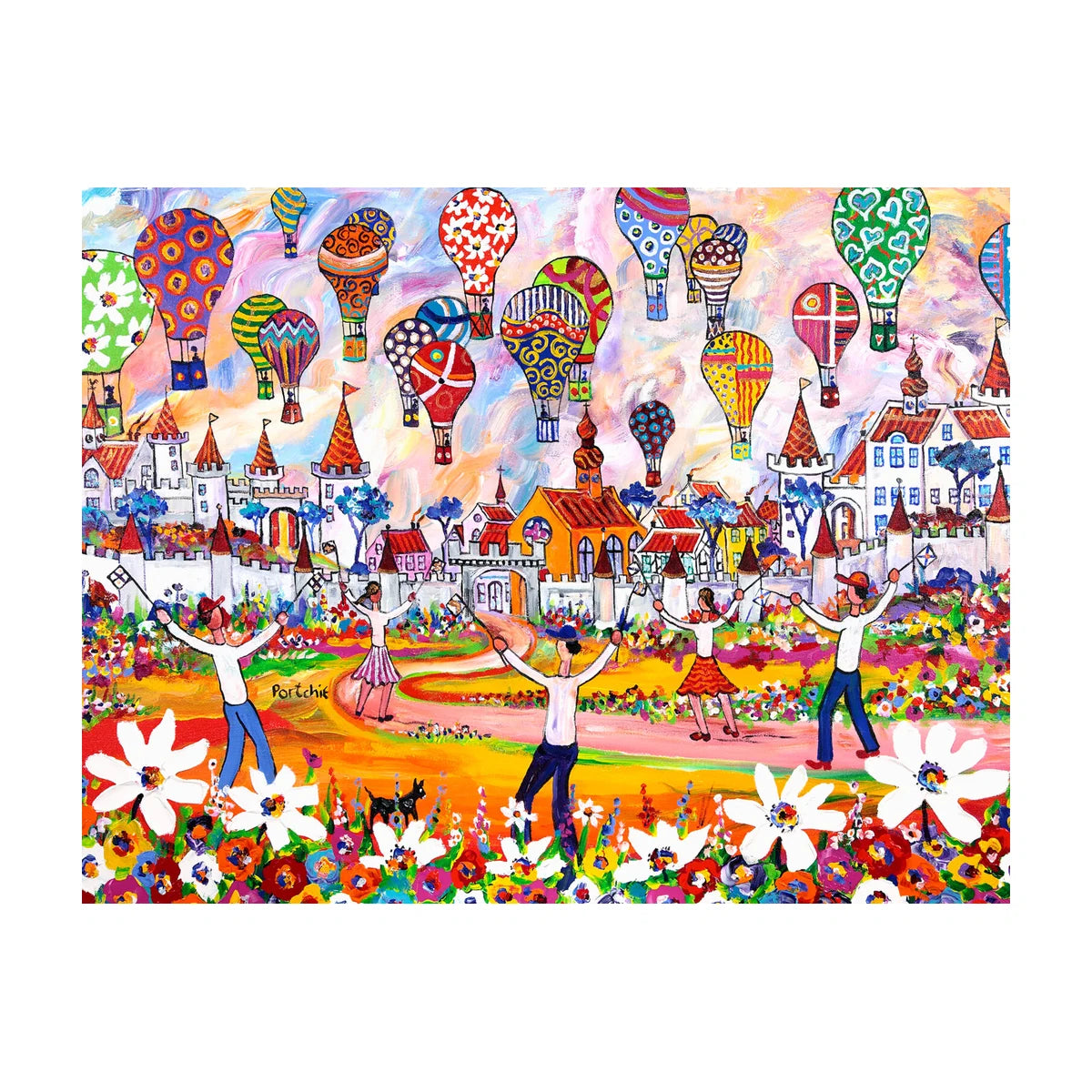 Balloon Festival artwork scene for RGS 450 piece wooden widget puzzle