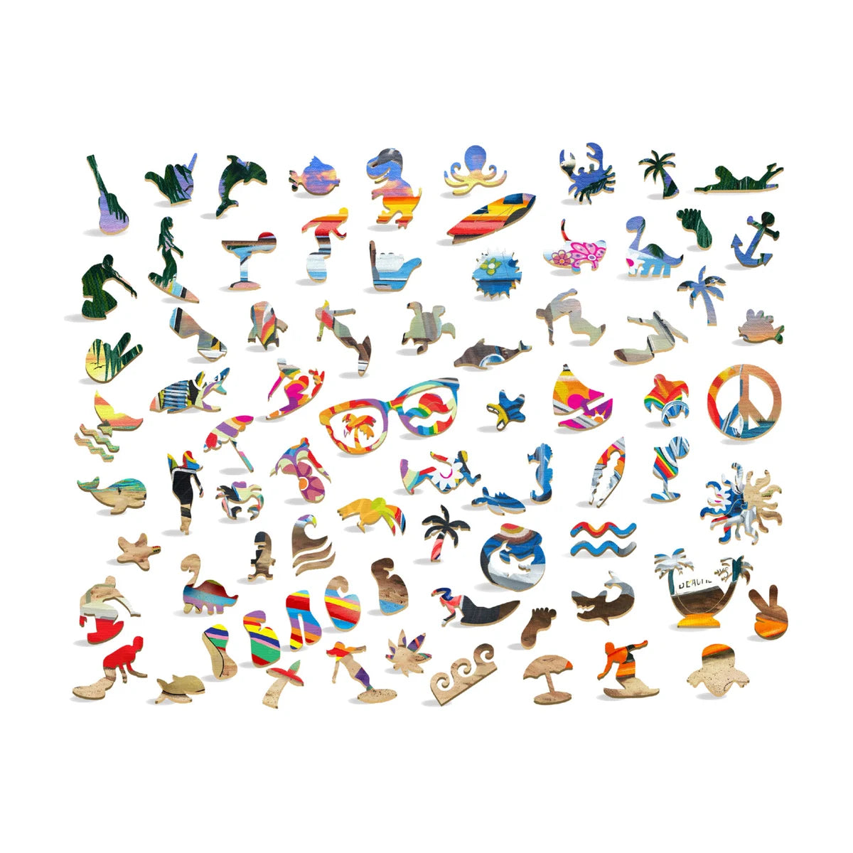 Beach Break 73 beach themed widget pieces layout for 402pc wooden puzzle
