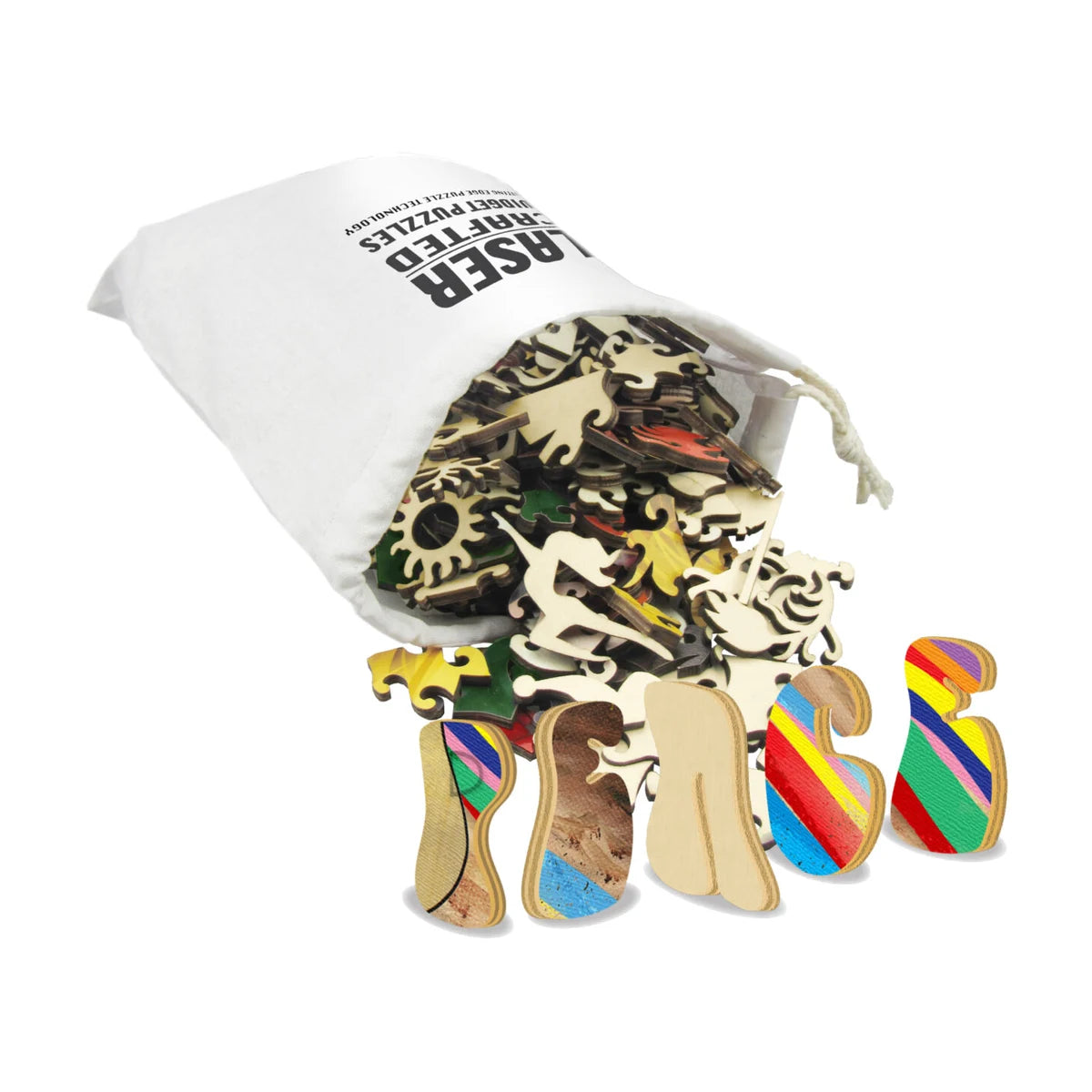 Beach Break wooden puzzle pieces with storage tote bag included 402pc
