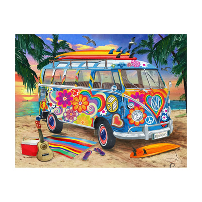 Beach Break colourful camper van artwork 402pc wooden widget puzzle studio image