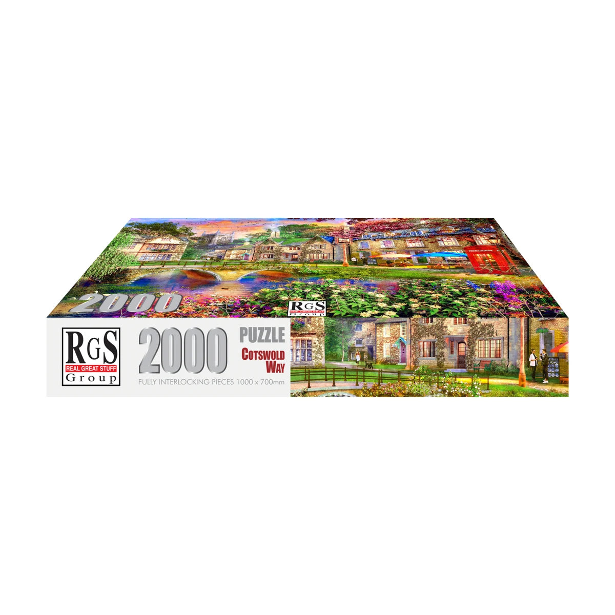 RGS Cotswold Way 2000 piece puzzle box side view showing packaging and puzzle details