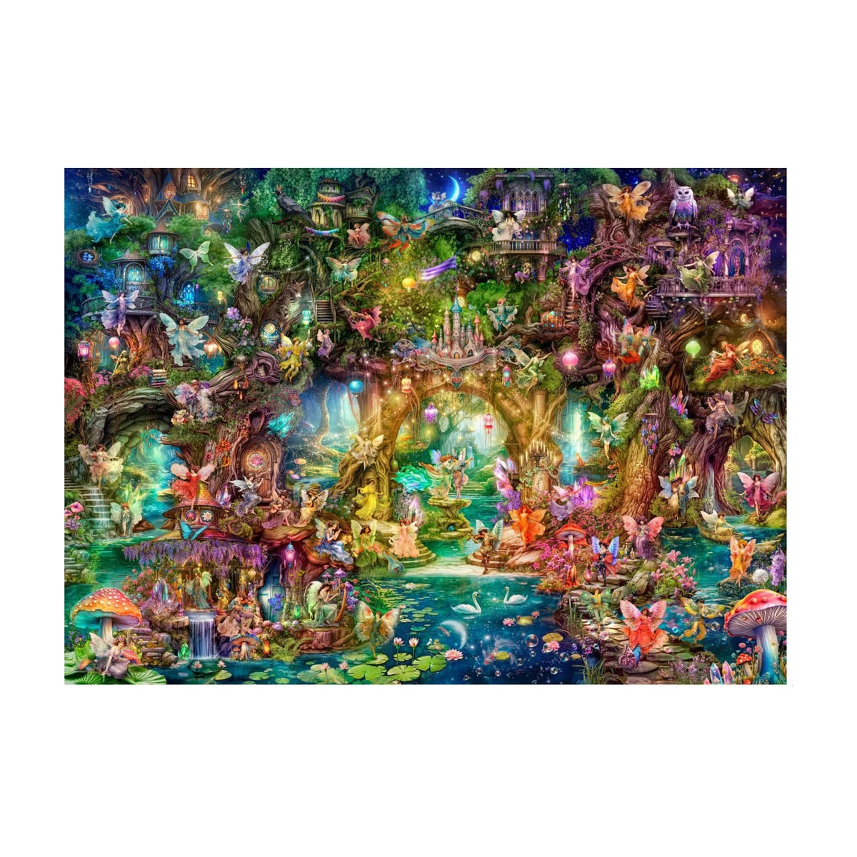 RGS Enchanted Forest of the Fairies 3000 piece jigsaw puzzle artwork studio image soft touch satin finish