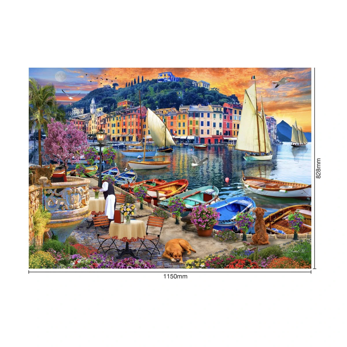 RGS Evening in Portofino 3000pc puzzle dimensions 1150 x 820mm finished size