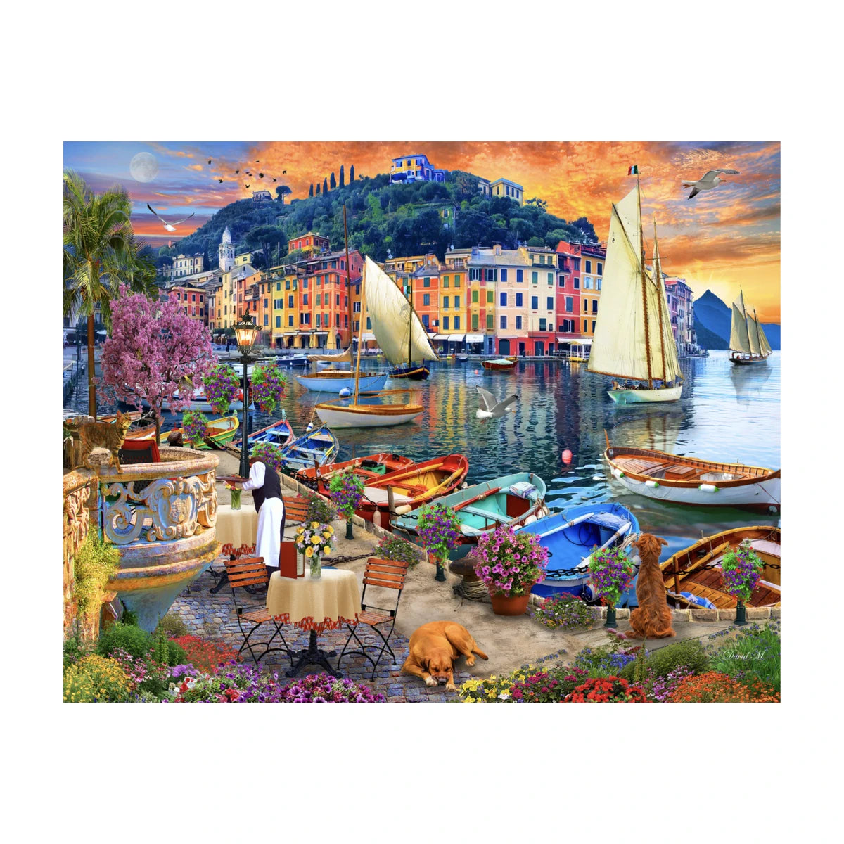 RGS Evening in Portofino 3000 piece jigsaw puzzle finished image soft touch satin finish