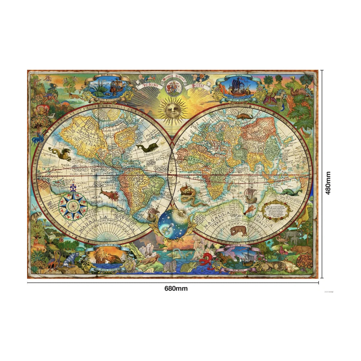 RGS Map of the World 1000 piece jigsaw puzzle finished size dimensions 680 by 480 millimetres
