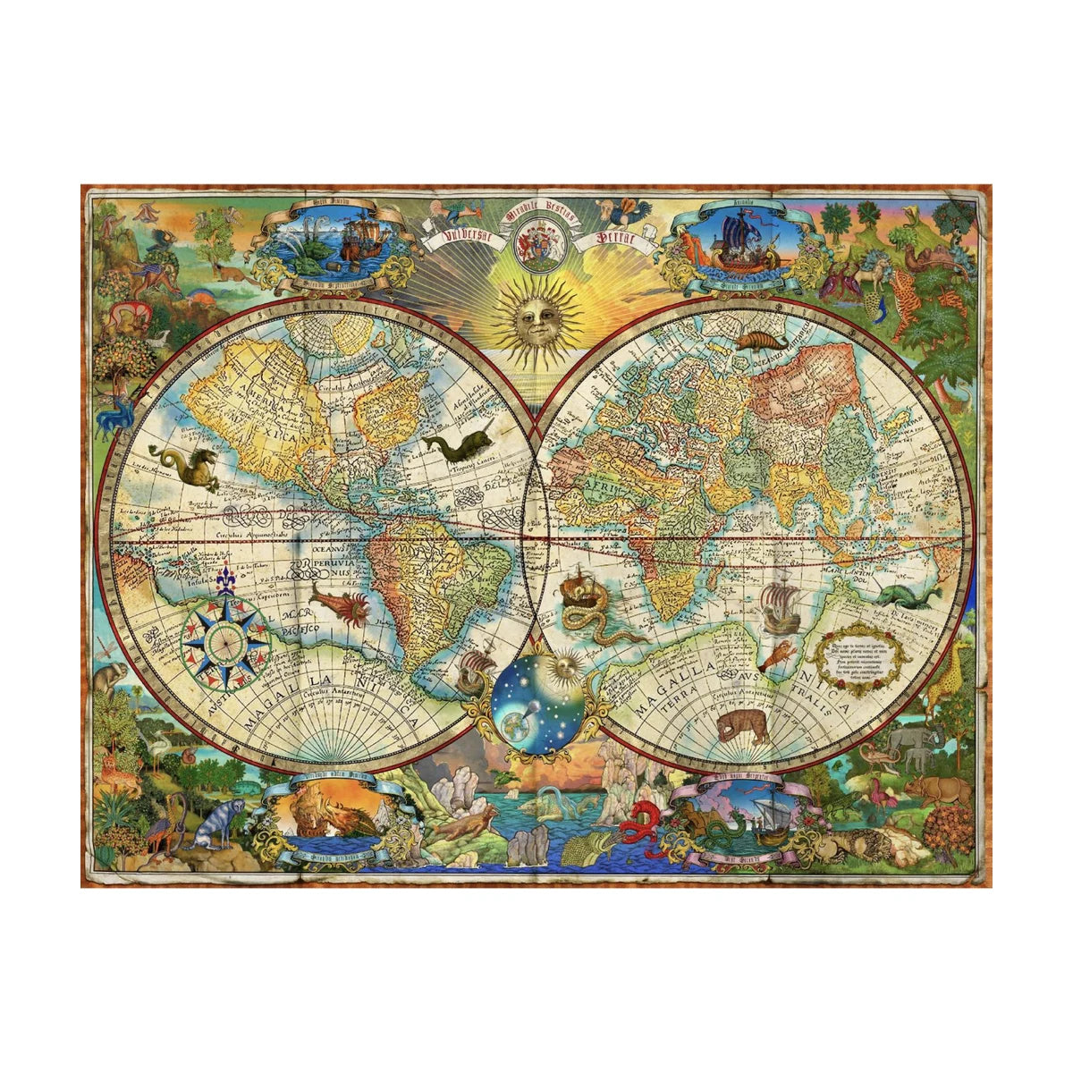 RGS Map of the World 1000 piece jigsaw puzzle vintage world map artwork studio image