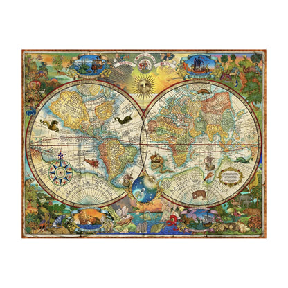RGS Map of the World 1000 piece jigsaw puzzle vintage world map artwork studio image
