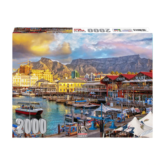 RGS Table Mountain Dusk 2000 piece jigsaw puzzle box V&A Waterfront Cape Town