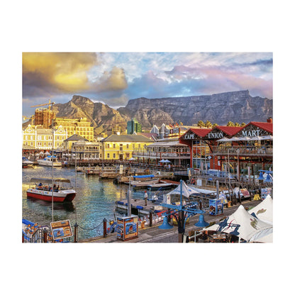 RGS Table Mountain Dusk 2000 piece jigsaw puzzle artwork V&A Waterfront at sunset