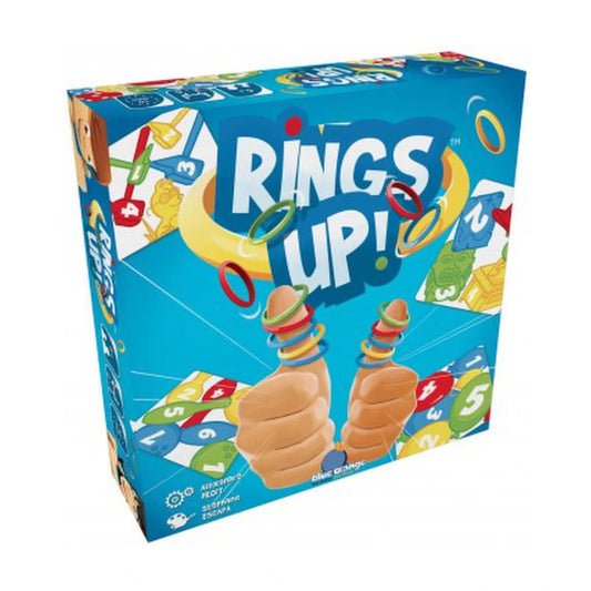 Rings Up family ring stacking game box for a fast colour matching dexterity game for kids and adults