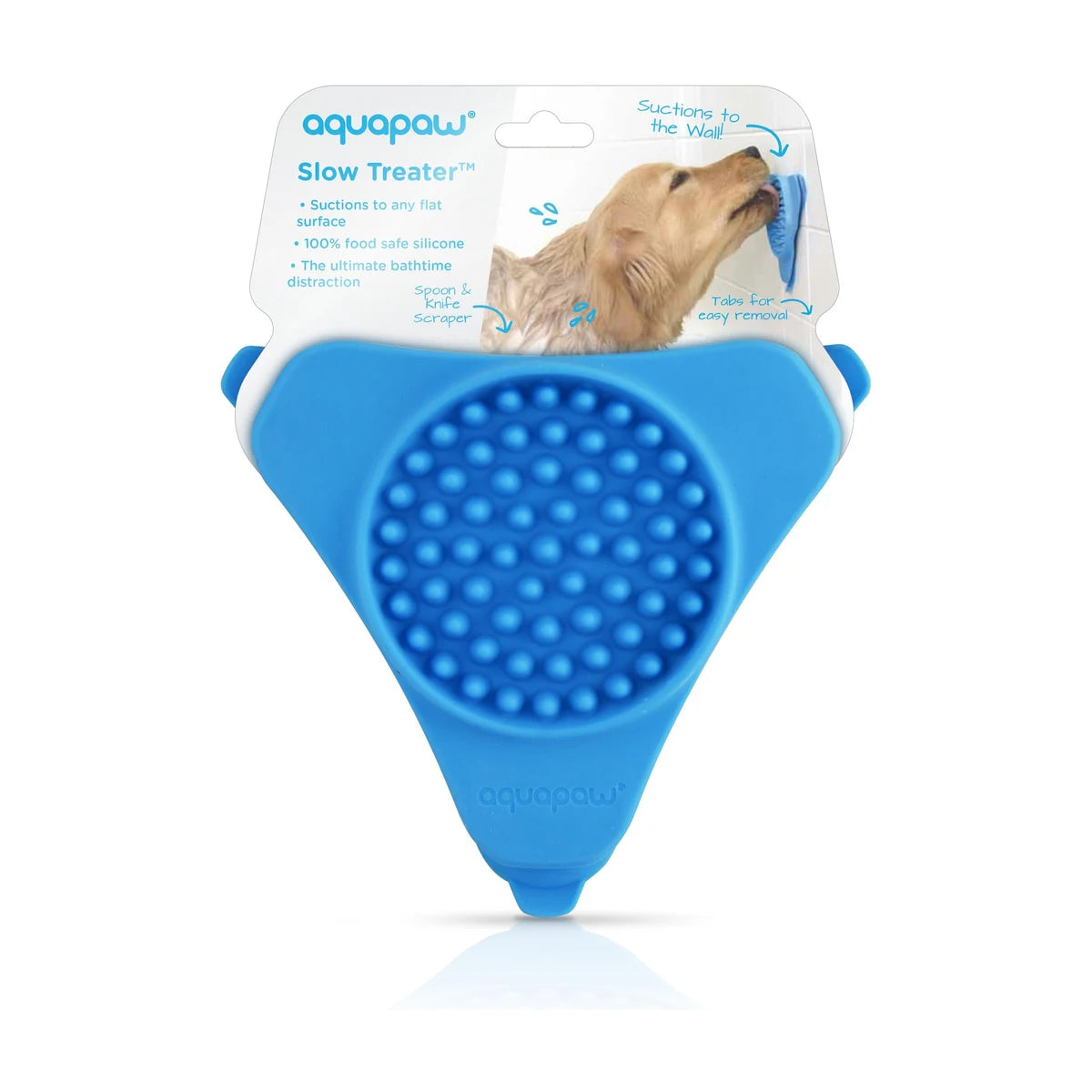 Rosewood Aquapaw Slow Treater blue silicone dog lick mat with suction cups