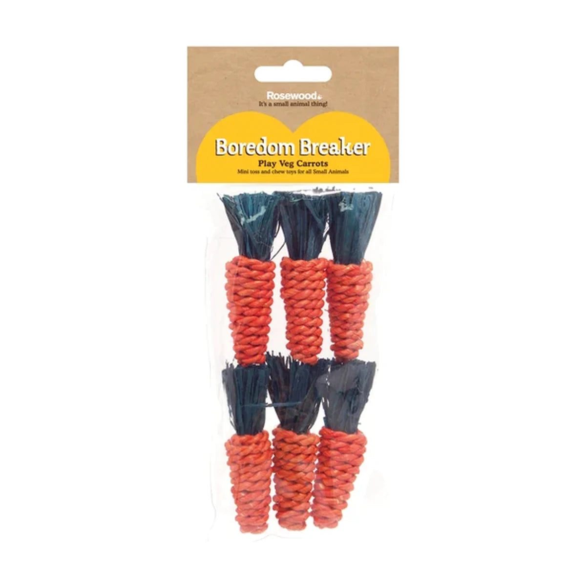 Rosewood Boredom Breaker Mini Sisal Carrots 6 Pack for small animals