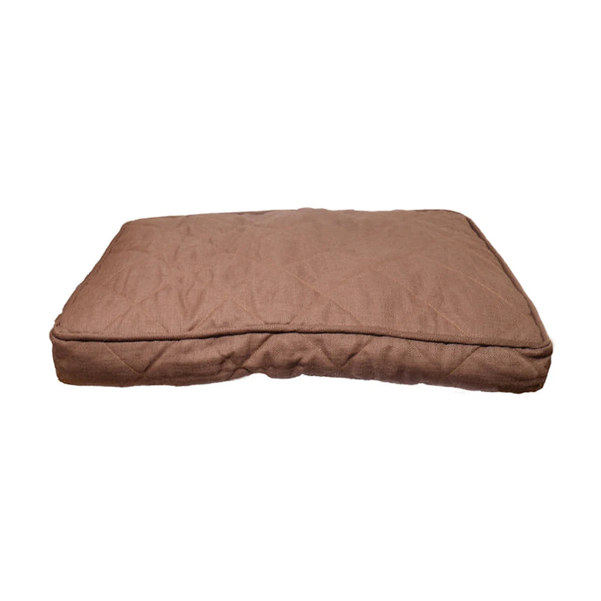 Rosewood Chocolate Tweed Dog Mattress featuring a rectangular padded design, chocolate brown tweed fabric and quilted surface on a white background.