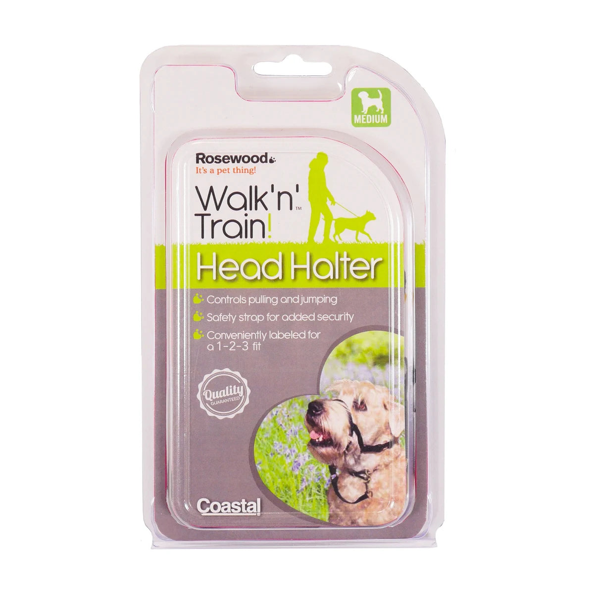 Rosewood Coastal Walk 'n Train Dog Head Halter Medium packaging