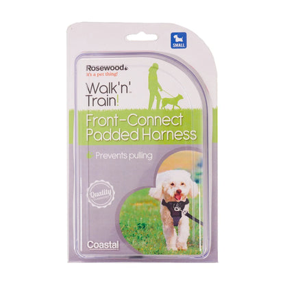 Rosewood Coastal Walk 'n Train Front-Connect Padded Dog Harness Small in packaging
