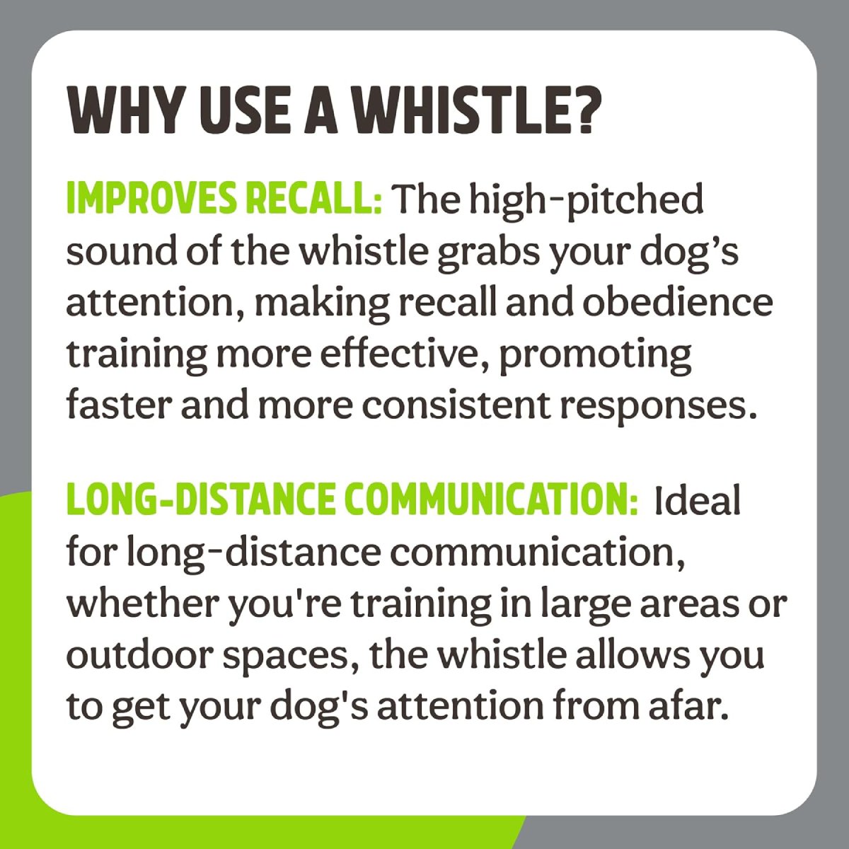 Rosewood dog training whistle benefits for recall and long-distance communication