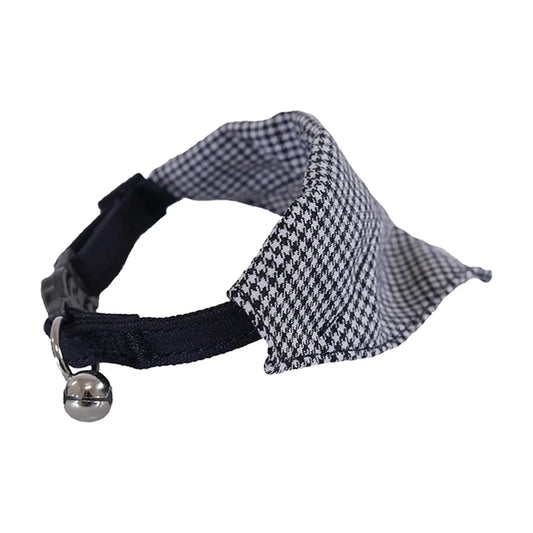 Rosewood Designer black and white dogtooth bandana cat collar with quick-release buckle