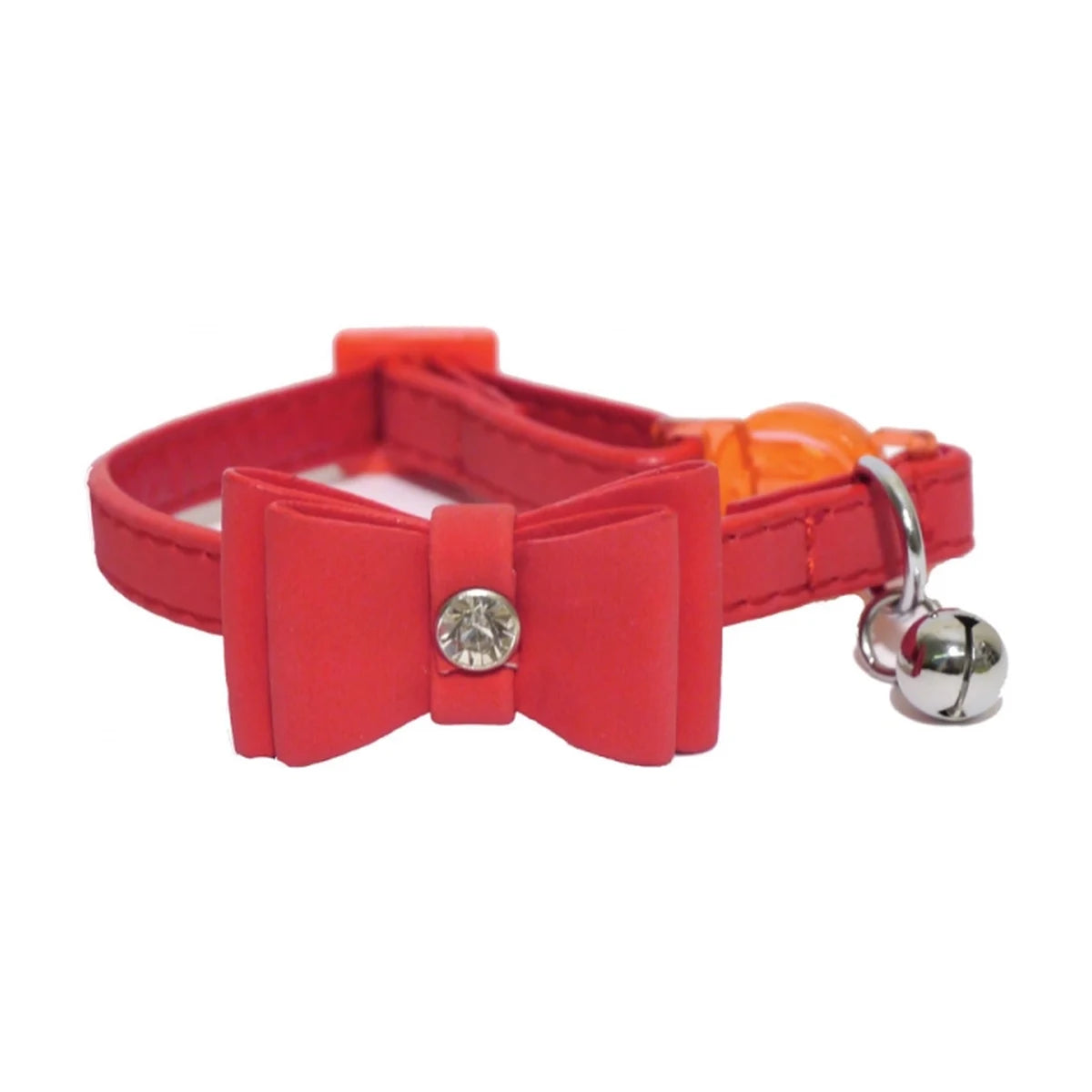 Rosewood Designer red bow tie cat collar with bell and quick-release safety buckle