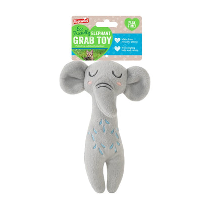 Rosewood Eco Friendly Elephant Grab Cat Toy displayed with its retail packaging