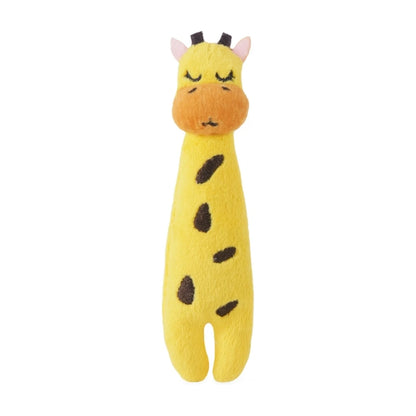 Full yellow Rosewood Eco Friendly Giraffe Grab Cat Toy shown upright on a white background