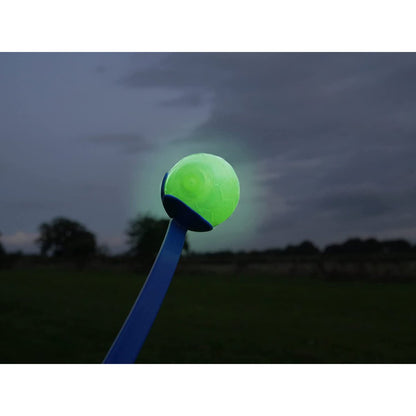 Rosewood Glow in the Dark Ball glowing during low-light play