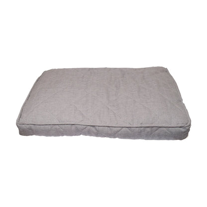 Rosewood Grey Tweed Mattress rectangular dog bed in medium size with thick cushioned design and neutral grey fabric on a white background.