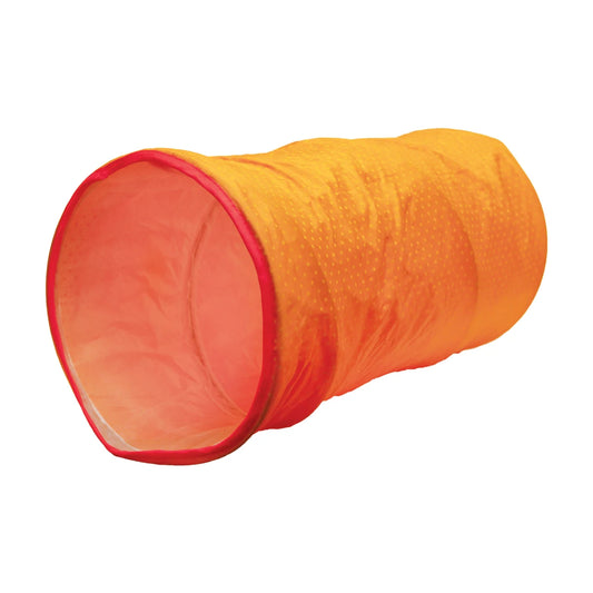 Rosewood Jolly Moggy Cat Tunnel open orange crinkle tunnel for cat hide and play fun