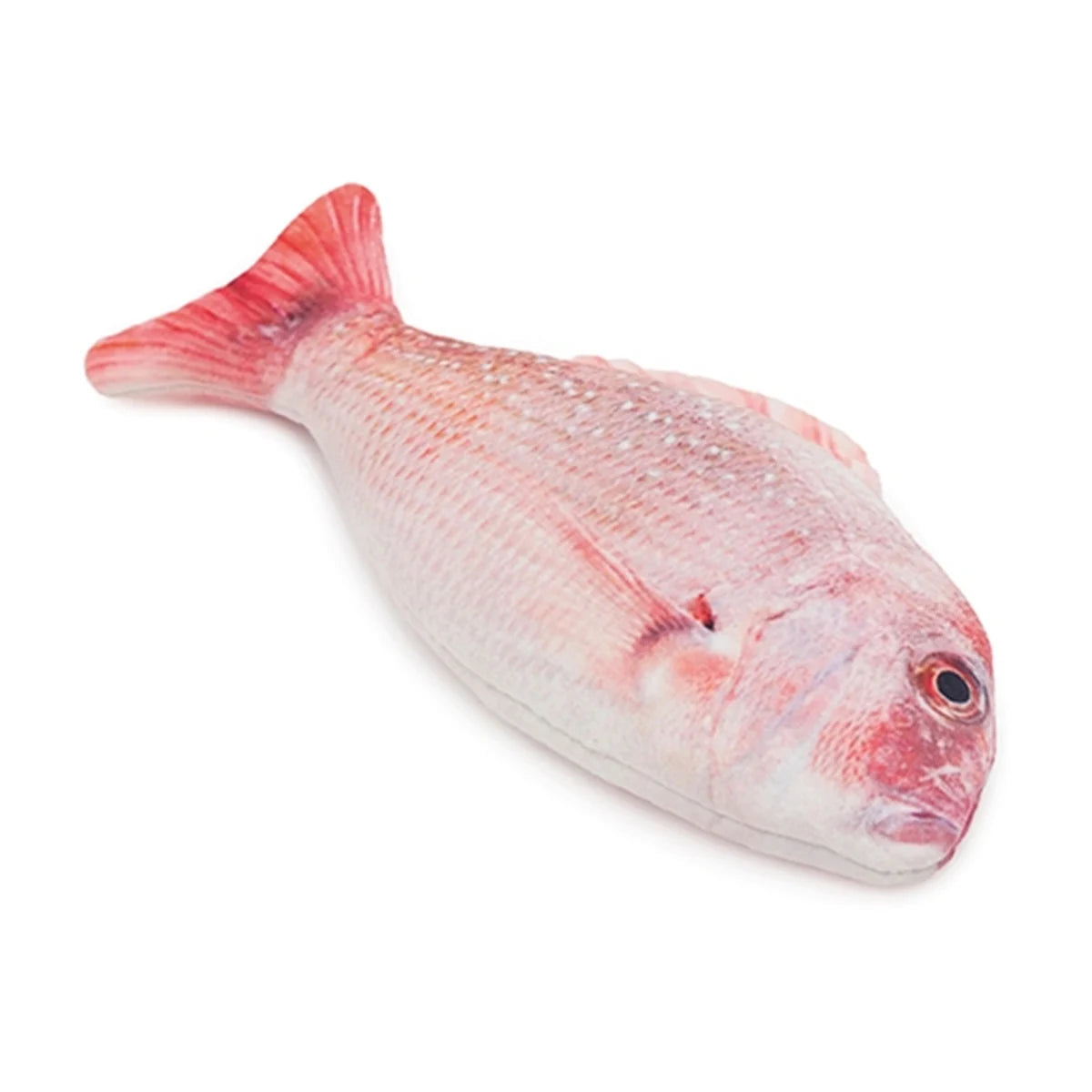 Rosewood Jolly Moggy Catnip Red Snapper soft plush fish cat toy angled view