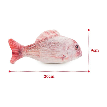 Rosewood Jolly Moggy Catnip Red Snapper cat toy size guide showing 20 cm by 9 cm