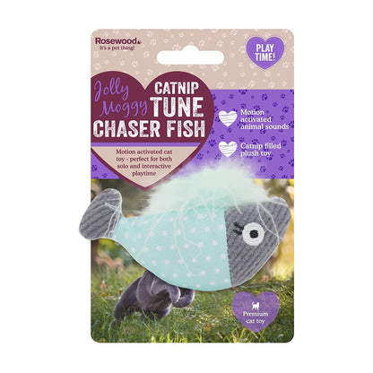 Rosewood Jolly Moggy Catnip Tune Chaser Fish in retail packaging