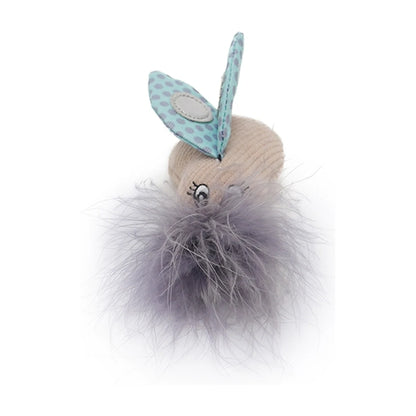 Rosewood Jolly Moggy Catnip Tune Chaser Ladybird cat toy front view with fluffy detail