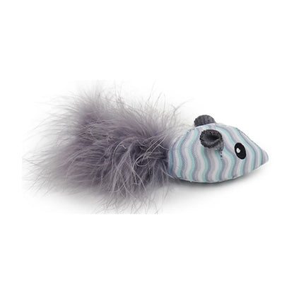 Full side profile of Rosewood Jolly Moggy Catnip Tune Chaser Mouse toy for cats