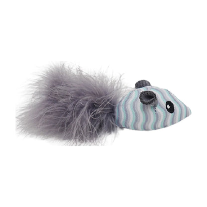 Rosewood Jolly Moggy Catnip Tune Chaser Mouse interactive cat toy with fluffy tail