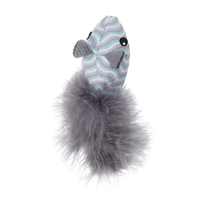 Upright product view of Rosewood Jolly Moggy Catnip Tune Chaser Mouse interactive cat toy