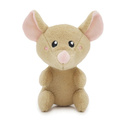 Rosewood Jolly Moggy beige cheeky mouse catnip plush cat toy front view