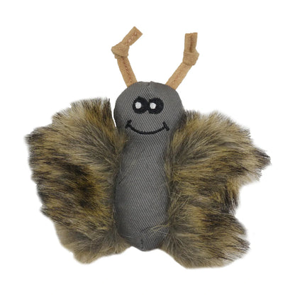 Rosewood Jolly Moggy silvervine butterfly cat toy with furry wings on a white background