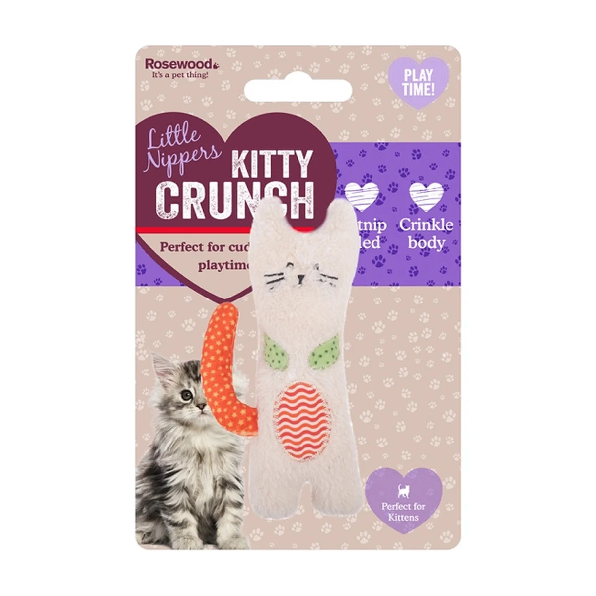 Rosewood Little Nippers Kitty Crunch catnip kitten toy in packaging