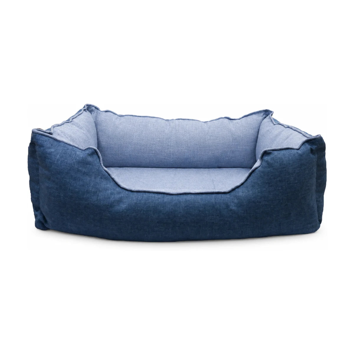 Rosewood Luxury Cooling Pet Bed 60 cm in blue with raised sides, lower front opening and comfortable resting area, shown on a white background.