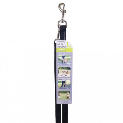 Rosewood Multi-Function Nylon Dog Lead packaging showing multiple uses