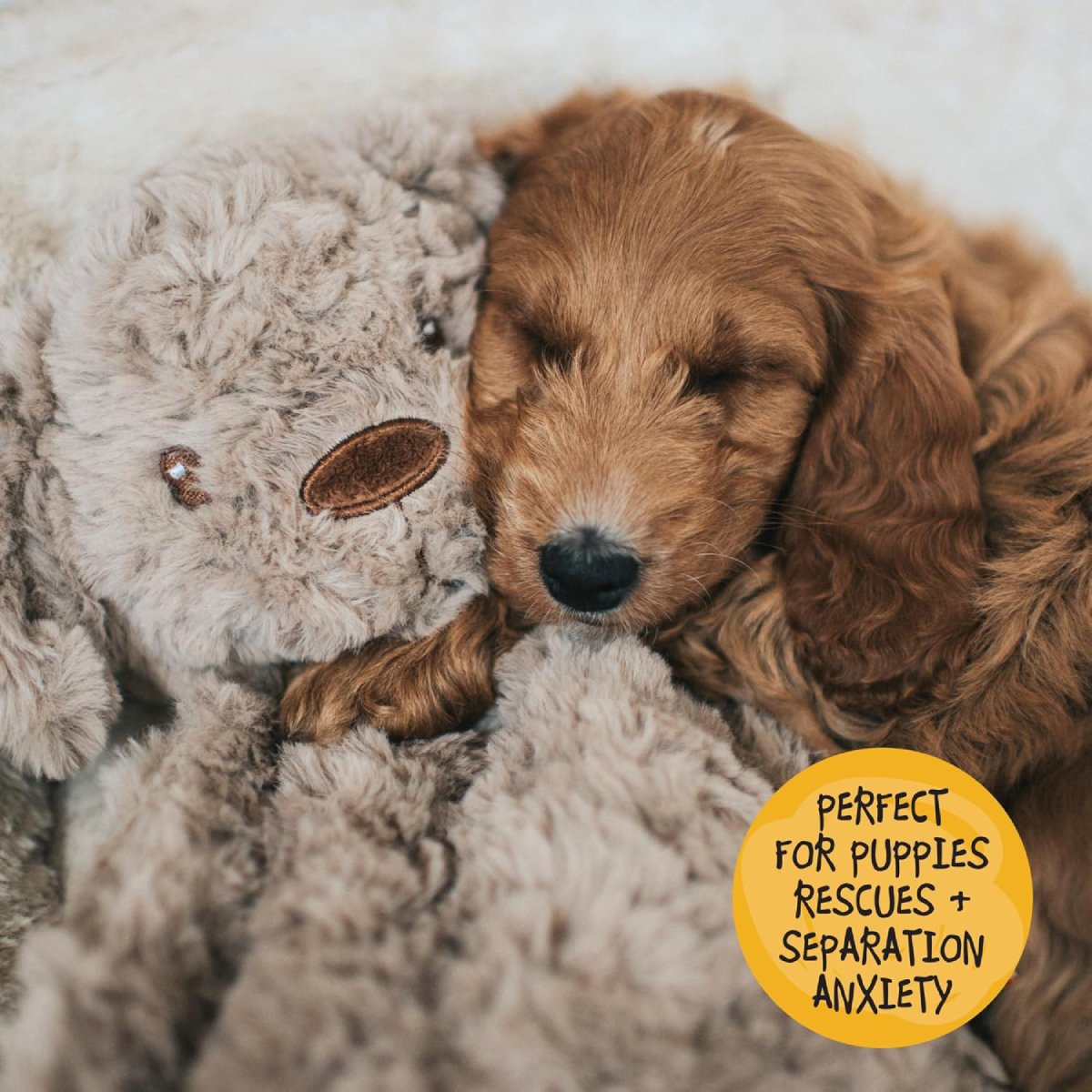 Puppy cuddling the Rosewood My Dog Dog soft plush comfort toy