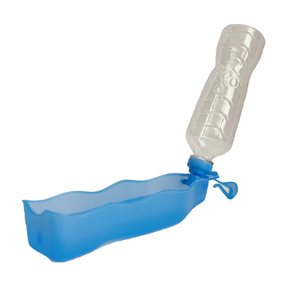 Rosewood Options Drinking Bottle 500 ml opened with blue drinking container for dogs
