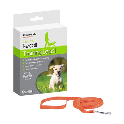 Rosewood Recall Dog Training Lead 7.6 m with packaging