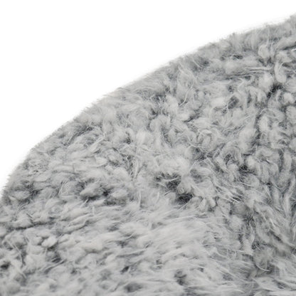 Close-up of the luxurious silver-grey faux fur texture on the Rosewood Silver Fluff Comfort Round Dog and Cat Bed