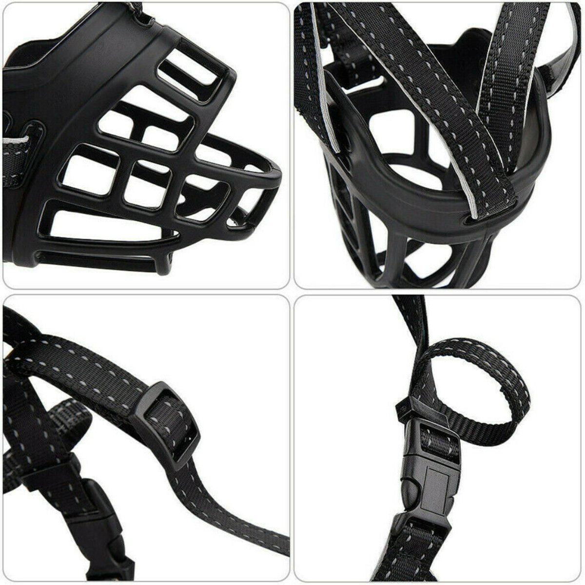 Rosewood Soft Basket Dog Muzzle basket straps padding and buckle details