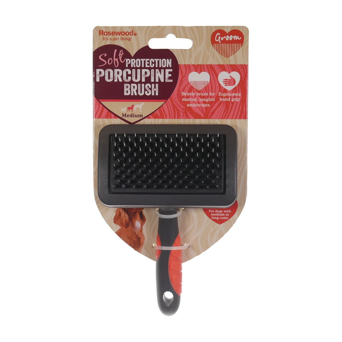 Rosewood Soft Protection Porcupine Brush Medium for dogs