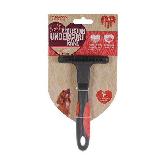 Rosewood Salon Grooming Soft Protection Undercoat Rake Small packaging